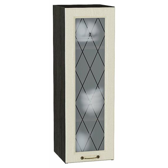 Шкаф верхний с 1-ой остекленной дверцей Ницца Дуб крем/Graphite 920*300*318