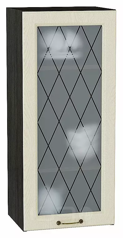 Шкаф верхний с 1-ой остекленной дверцей Ницца Дуб крем/Graphite 920*400*318