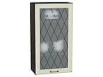 Шкаф верхний с 1-ой остекленной дверцей Ницца Дуб крем/Graphite 920*500*318