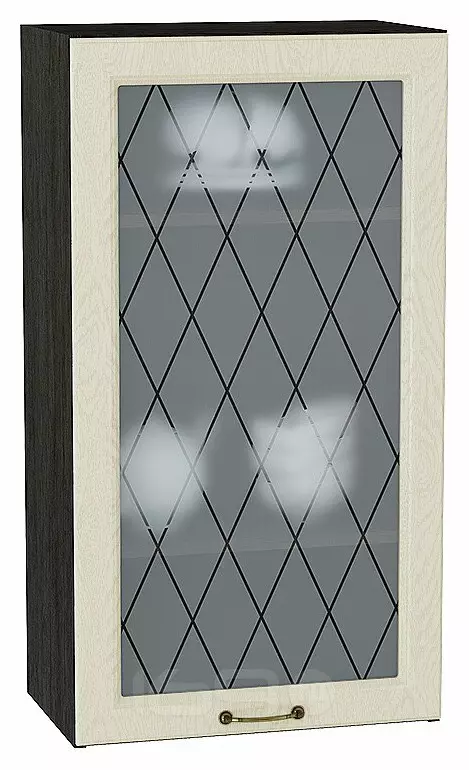 Шкаф верхний с 1-ой остекленной дверцей Ницца Дуб крем/Graphite 920*500*318