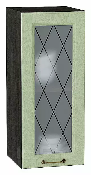 Шкаф верхний с 1-ой остекленной дверцей Ницца Дуб оливковый/Graphite 716*300*318