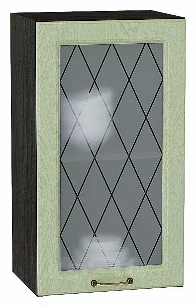 Шкаф верхний с 1-ой остекленной дверцей Ницца Дуб оливковый/Graphite 716*400*318