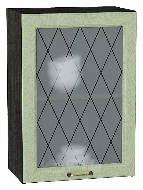Шкаф верхний с 1-ой остекленной дверцей Ницца Дуб оливковый/Graphite 716*500*318