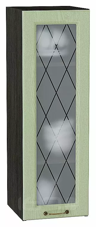 Шкаф верхний с 1-ой остекленной дверцей Ницца Дуб оливковый/Graphite 920*300*318