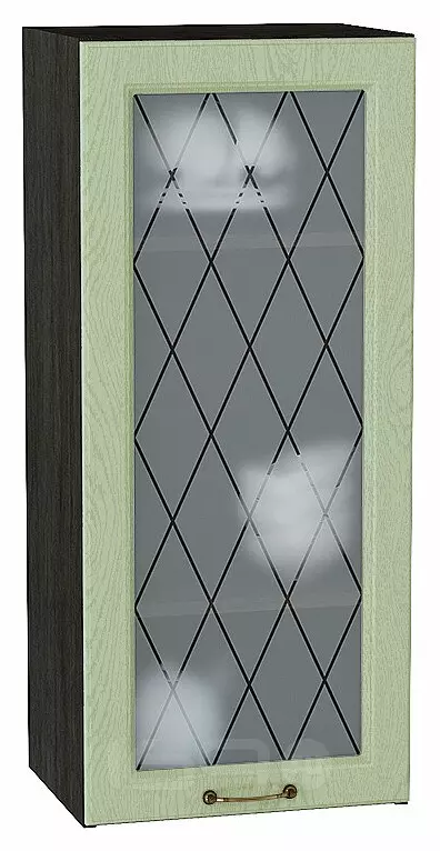 Шкаф верхний с 1-ой остекленной дверцей Ницца Дуб оливковый/Graphite 920*400*318