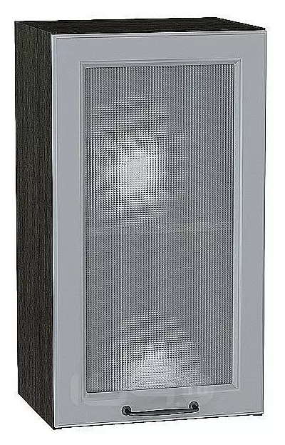 Шкаф верхний с 1-ой остекленной дверцей Ницца Magnum/Graphite 716*400*318