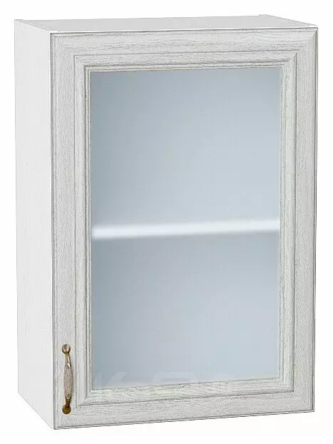 Шкаф верхний с 1-ой остекленной дверцей Шале White Dreamline Белый 716*500*320