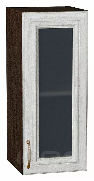 Шкаф верхний с 1-ой остекленной дверцей Шале White Dreamline Венге 716*300*320