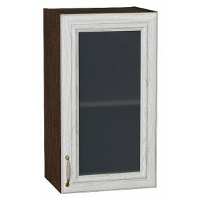 Шкаф верхний с 1-ой остекленной дверцей Шале White Dreamline Венге 716*400*320