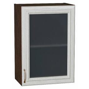 Шкаф верхний с 1-ой остекленной дверцей Шале White Dreamline Венге 716*500*320