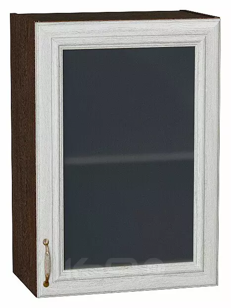 Шкаф верхний с 1-ой остекленной дверцей Шале White Dreamline Венге 716*500*320