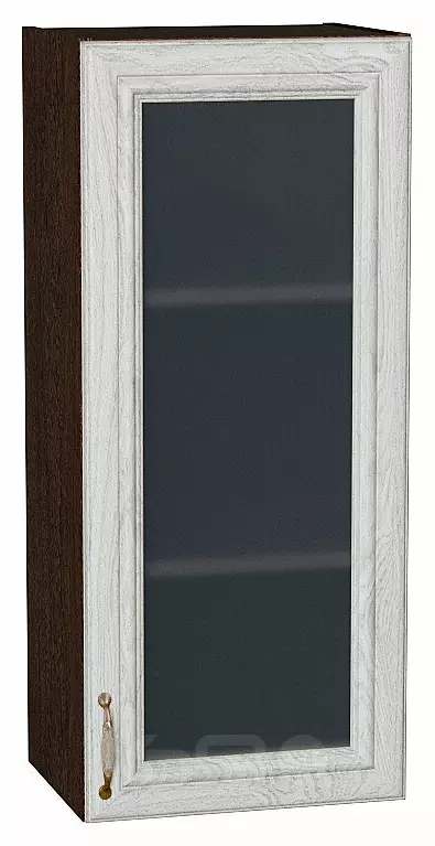 Шкаф верхний с 1-ой остекленной дверцей Шале White Dreamline Венге 920*400*320