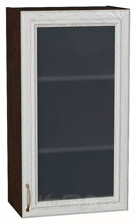 Шкаф верхний с 1-ой остекленной дверцей Шале White Dreamline Венге 920*500*320