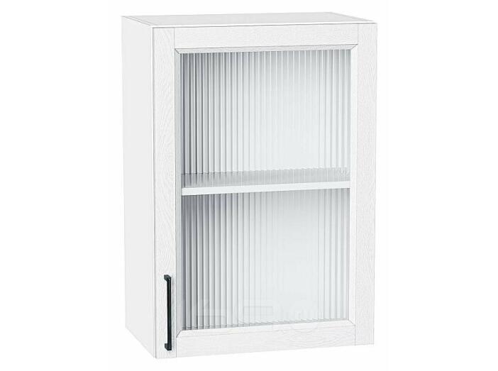 Шкаф верхний с 1-ой остекленной дверцей Сканди White Silkwood/Белый 716*500*320