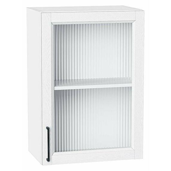 Шкаф верхний с 1-ой остекленной дверцей Сканди White Silkwood/Белый 716*500*320