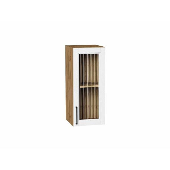 Шкаф верхний с 1-ой остекленной дверцей Сканди White Silkwood/Дуб Вотан 716*300*320