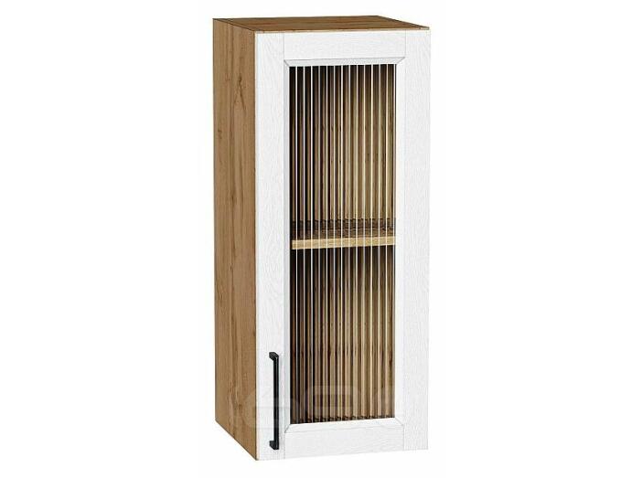 Шкаф верхний с 1-ой остекленной дверцей Сканди White Silkwood/Дуб Вотан 716*300*320