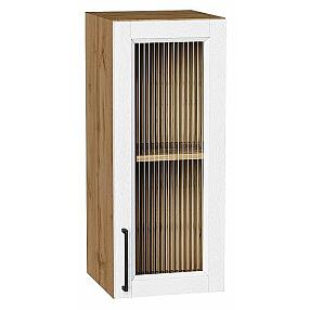 Шкаф верхний с 1-ой остекленной дверцей Сканди White Silkwood/Дуб Вотан 716*300*320