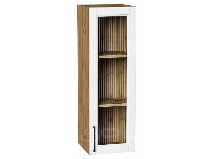 Шкаф верхний с 1-ой остекленной дверцей Сканди White Silkwood/Дуб Вотан 920*300*320