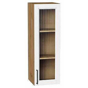 Шкаф верхний с 1-ой остекленной дверцей Сканди White Silkwood/Дуб Вотан 920*300*320