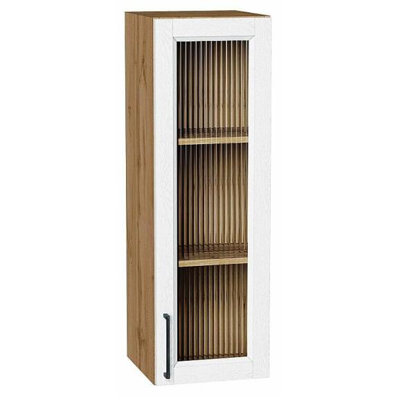 Шкаф верхний с 1-ой остекленной дверцей Сканди White Silkwood/Дуб Вотан 920*300*320