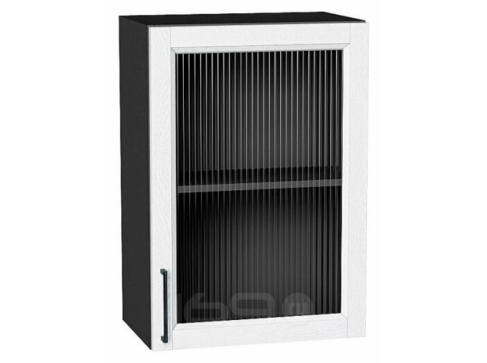 Шкаф верхний с 1-ой остекленной дверцей Сканди White Silkwood/Graphite 716*500*320