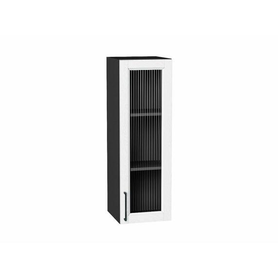 Шкаф верхний с 1-ой остекленной дверцей Сканди White Silkwood/Graphite 920*300*320