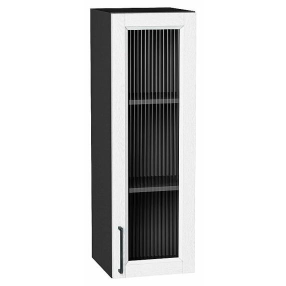 Шкаф верхний с 1-ой остекленной дверцей Сканди White Silkwood/Graphite 920*300*320
