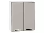 Шкаф верхний с 2-мя дверцами Фрейм Grey Silk Белый 716*600*324