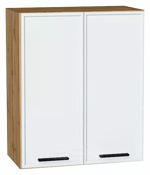 Шкаф верхний с 2-мя дверцами Фрейм White Silk Дуб Вотан 716*600*324