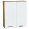 Шкаф верхний с 2-мя дверцами Фрейм White Silk Дуб Вотан 920*800*324