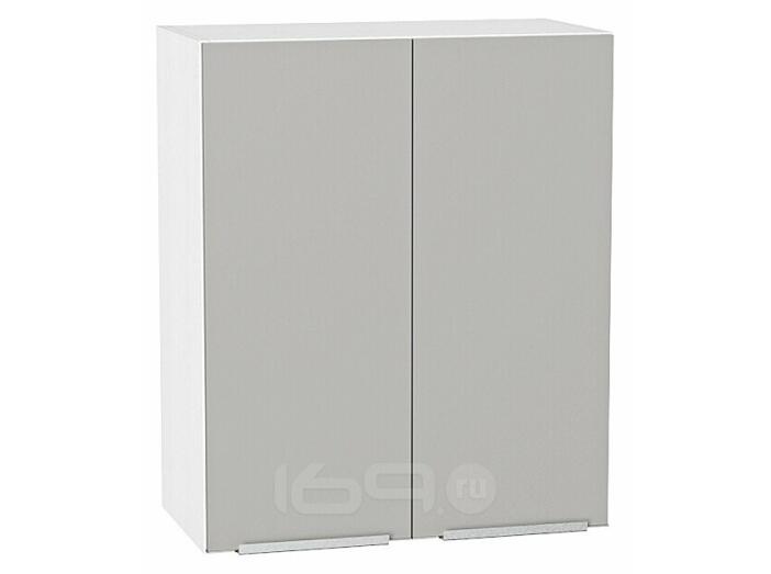 Шкаф верхний с 2-мя дверцами Фьюжн Silky Light Grey  Белый 716*600*320