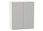Шкаф верхний с 2-мя дверцами Фьюжн Silky Light Grey Белый 716*600*320