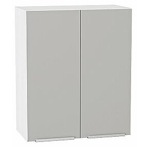 Шкаф верхний с 2-мя дверцами Фьюжн Silky Light Grey  Белый 716*600*320