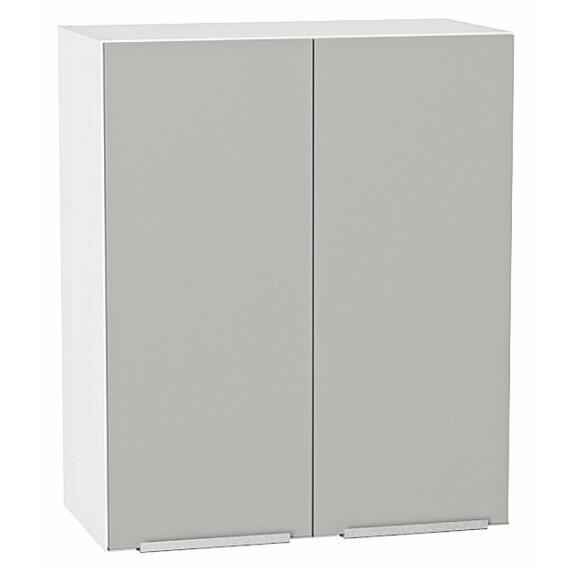 Шкаф верхний с 2-мя дверцами Фьюжн Silky Light Grey  Белый 716*600*320
