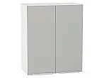 Шкаф верхний с 2-мя дверцами Фьюжн Silky Light Grey Белый 716*600*320