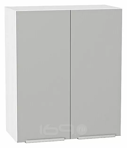 Шкаф верхний с 2-мя дверцами Фьюжн Silky Light Grey  Белый 716*600*320