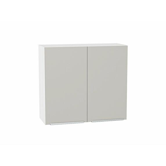Шкаф верхний с 2-мя дверцами Фьюжн Silky Light Grey  Белый 716*800*320