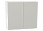 Шкаф верхний с 2-мя дверцами Фьюжн Silky Light Grey Белый 716*800*320
