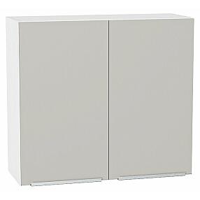 Шкаф верхний с 2-мя дверцами Фьюжн Silky Light Grey  Белый 716*800*320