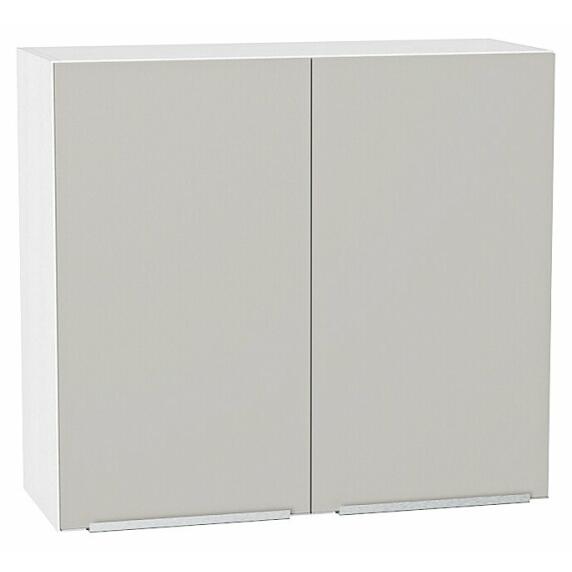 Шкаф верхний с 2-мя дверцами Фьюжн Silky Light Grey  Белый 716*800*320