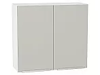 Шкаф верхний с 2-мя дверцами Фьюжн Silky Light Grey Белый 716*800*320
