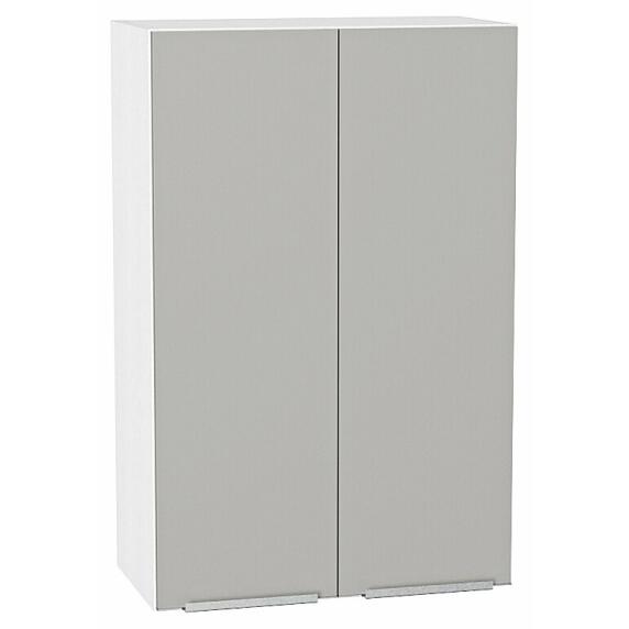 Шкаф верхний с 2-мя дверцами Фьюжн Silky Light Grey  Белый 920*600*320