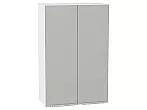 Шкаф верхний с 2-мя дверцами Фьюжн Silky Light Grey Белый 920*600*320
