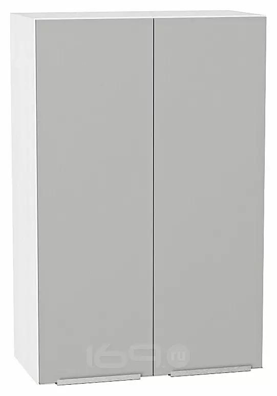 Шкаф верхний с 2-мя дверцами Фьюжн Silky Light Grey  Белый 920*600*320