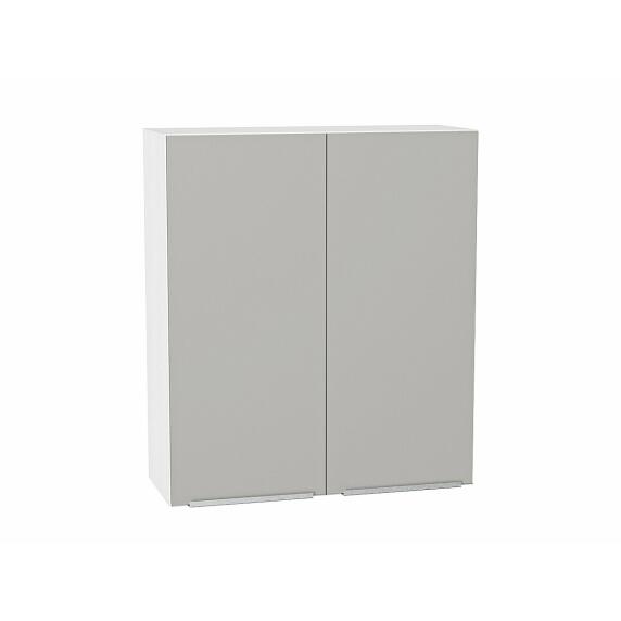 Шкаф верхний с 2-мя дверцами Фьюжн Silky Light Grey  Белый 920*800*320