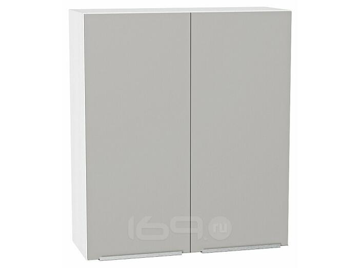 Шкаф верхний с 2-мя дверцами Фьюжн Silky Light Grey  Белый 920*800*320