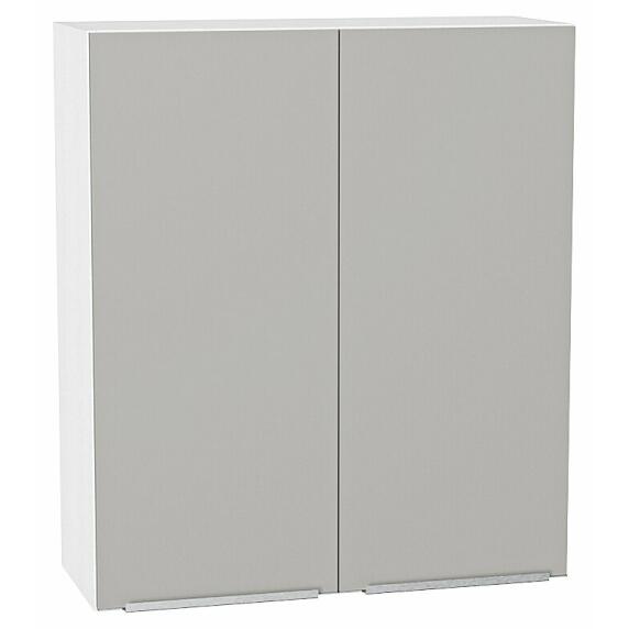 Шкаф верхний с 2-мя дверцами Фьюжн Silky Light Grey  Белый 920*800*320