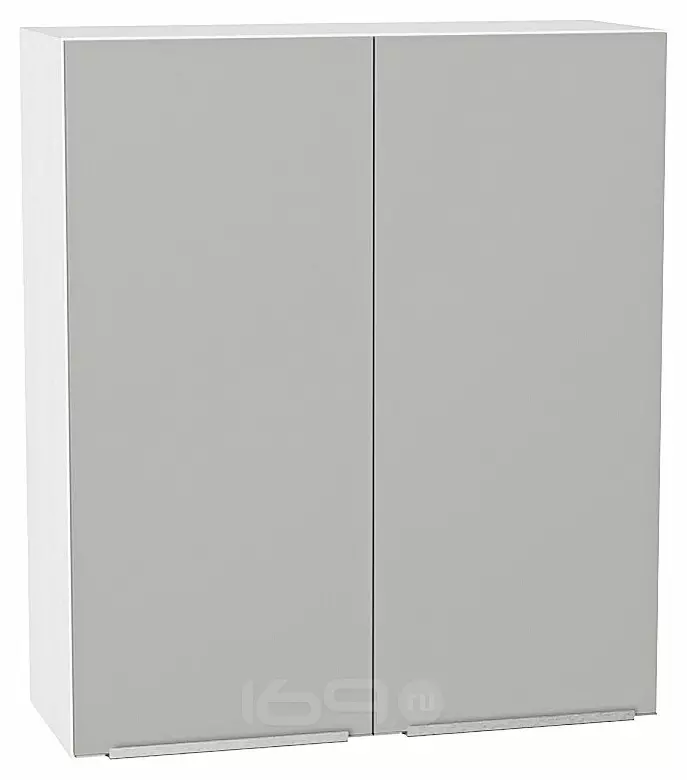Шкаф верхний с 2-мя дверцами Фьюжн Silky Light Grey  Белый 920*800*320