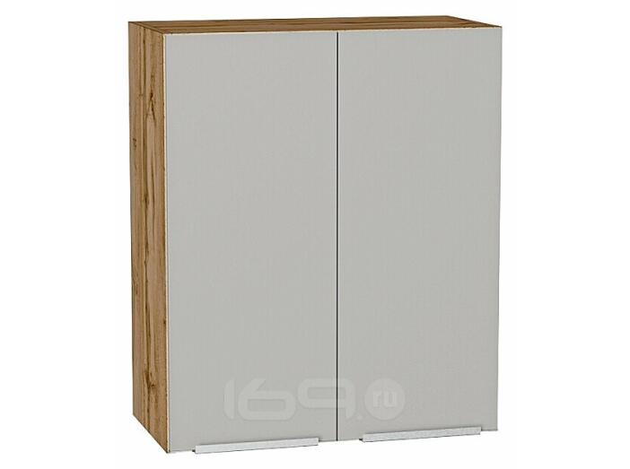 Шкаф верхний с 2-мя дверцами Фьюжн Silky Light Grey  Дуб Вотан 716*600*320